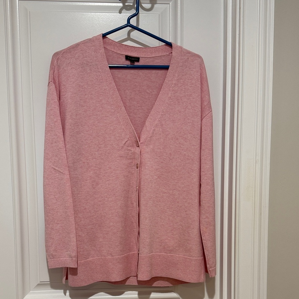 Talbots Soft Pink V-Neck Cardigan